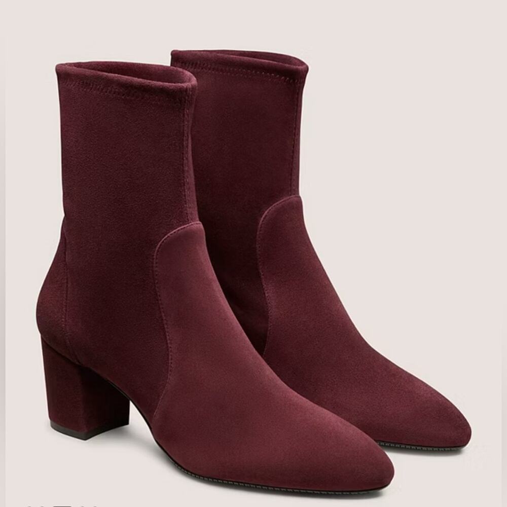 Stuart Weitzman Burgundy Ankle Boots